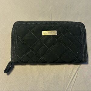 Vera Bradley Black Quilted Wallet with Zebra Print Lining